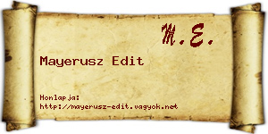 Mayerusz Edit névjegykártya